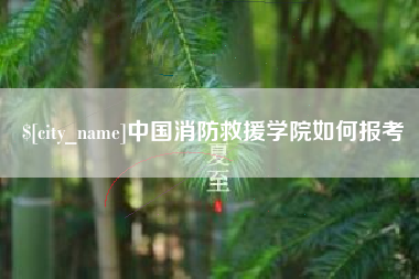 海丰中国消防救援学院如何报考