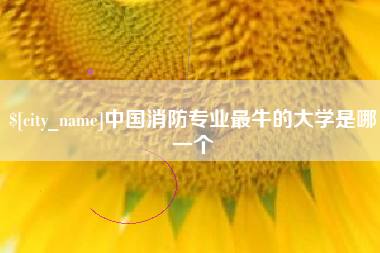 海丰中国消防专业最牛的大学是哪一个