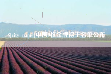 海丰中国9枚金牌得主名单公布