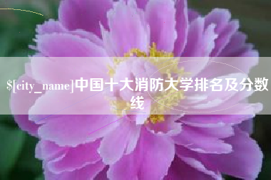 海丰中国十大消防大学排名及分数线