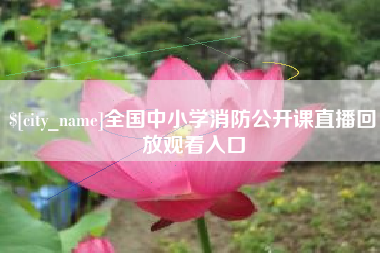 海丰全国中小学消防公开课直播回放观看入口