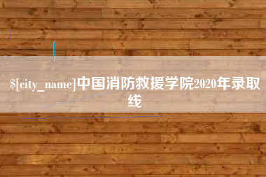 海丰中国消防救援学院2020年录取线