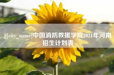 海丰中国消防救援学院2021年河南招生计划表