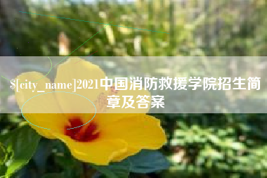 海丰2021中国消防救援学院招生简章及答案