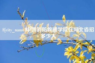 海丰中国消防救援学院在河北省招多少人